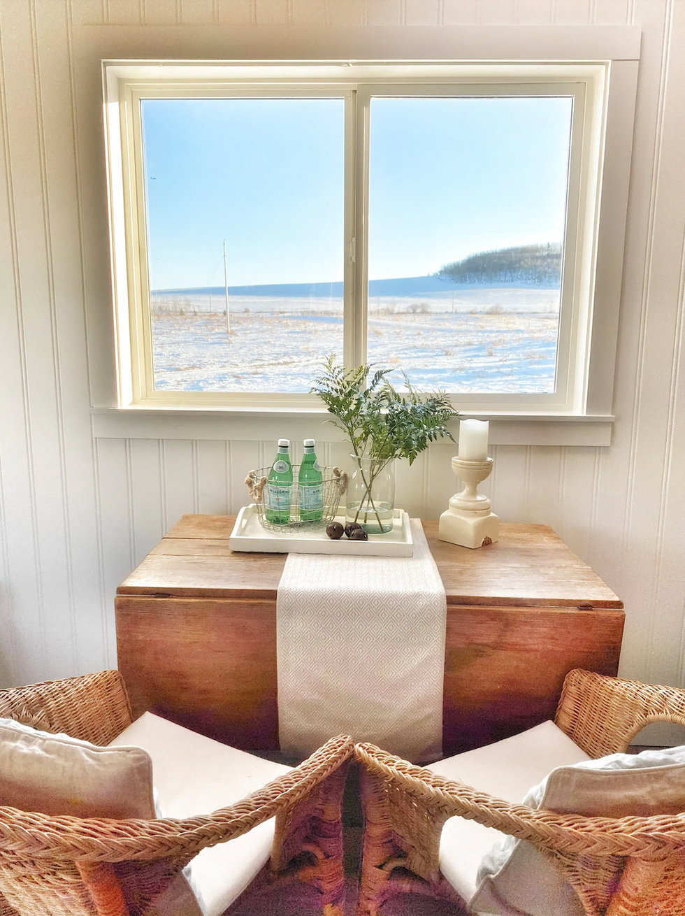 The view out of the window at Willow Ridge Cottage.