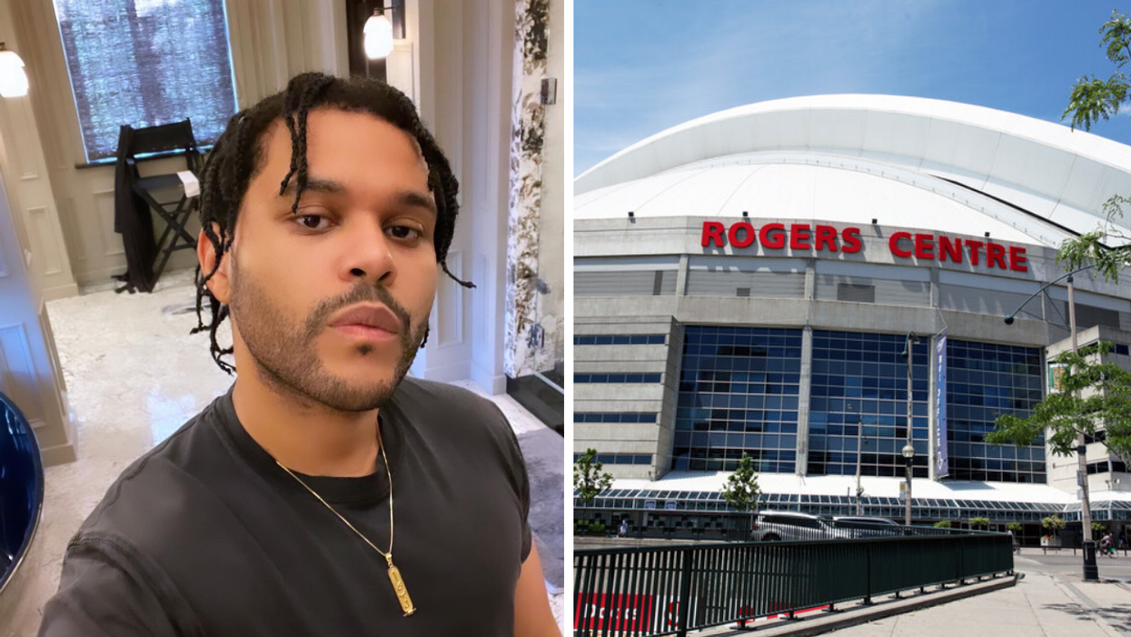 The Weeknd. Right: Rogers Centre.