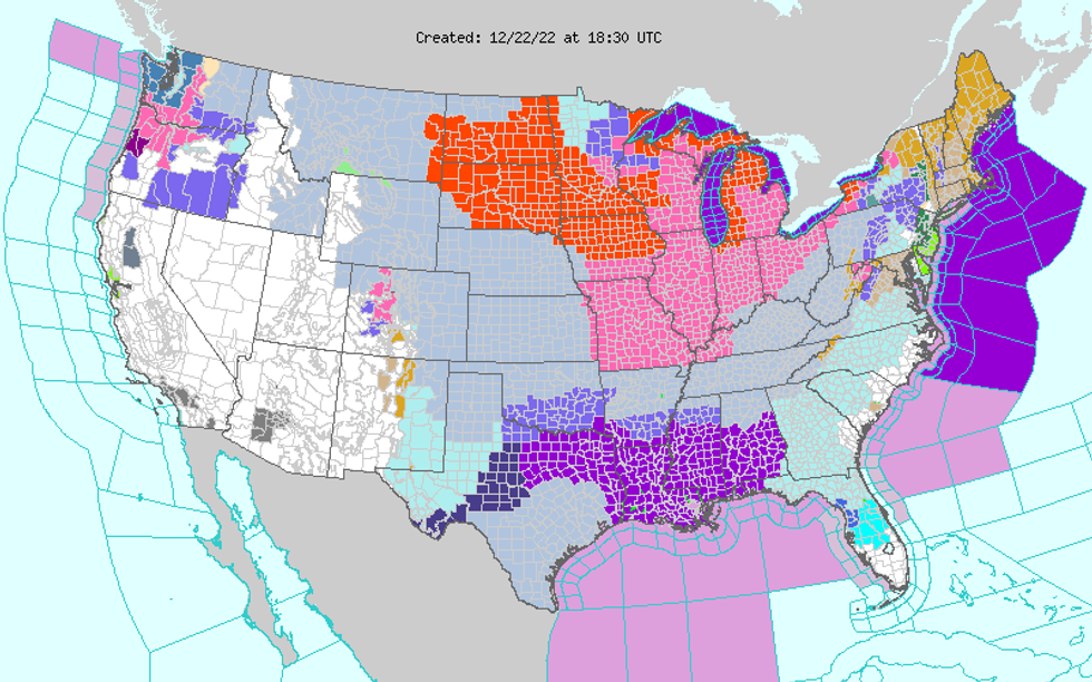 The Winter Storm warnings and advisories.