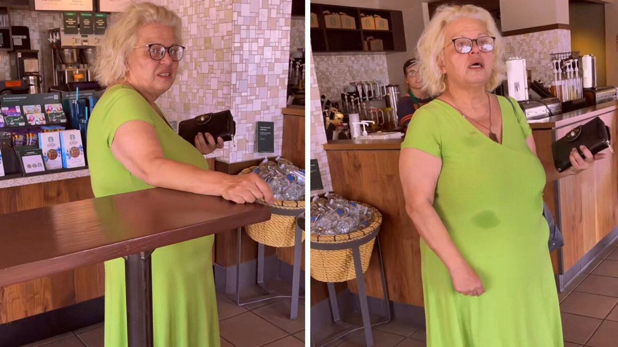 The woman while going on an anti-lesbian rant in a Starbucks location in Florida.