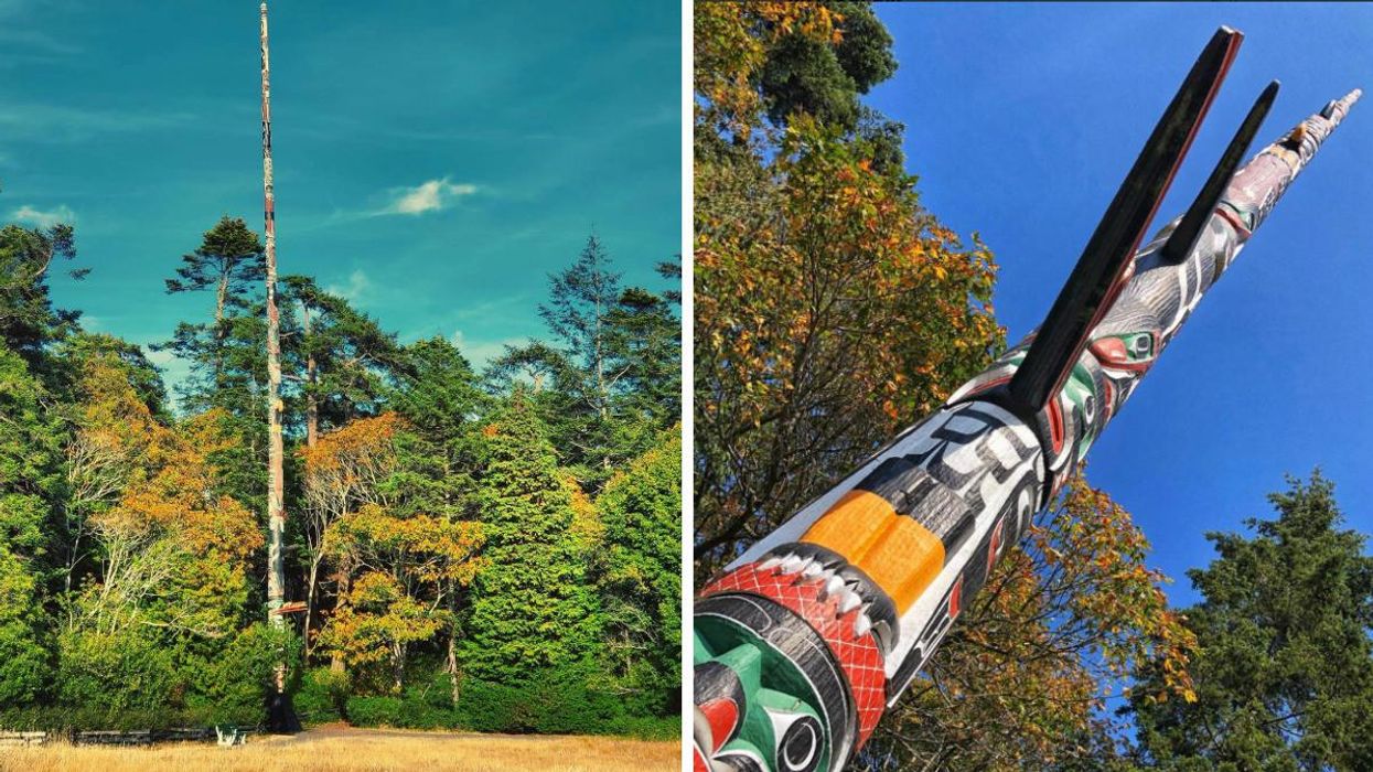 The World's Tallest Free-Standing Totem Pole Is In BC & You Can Barely See The Top
