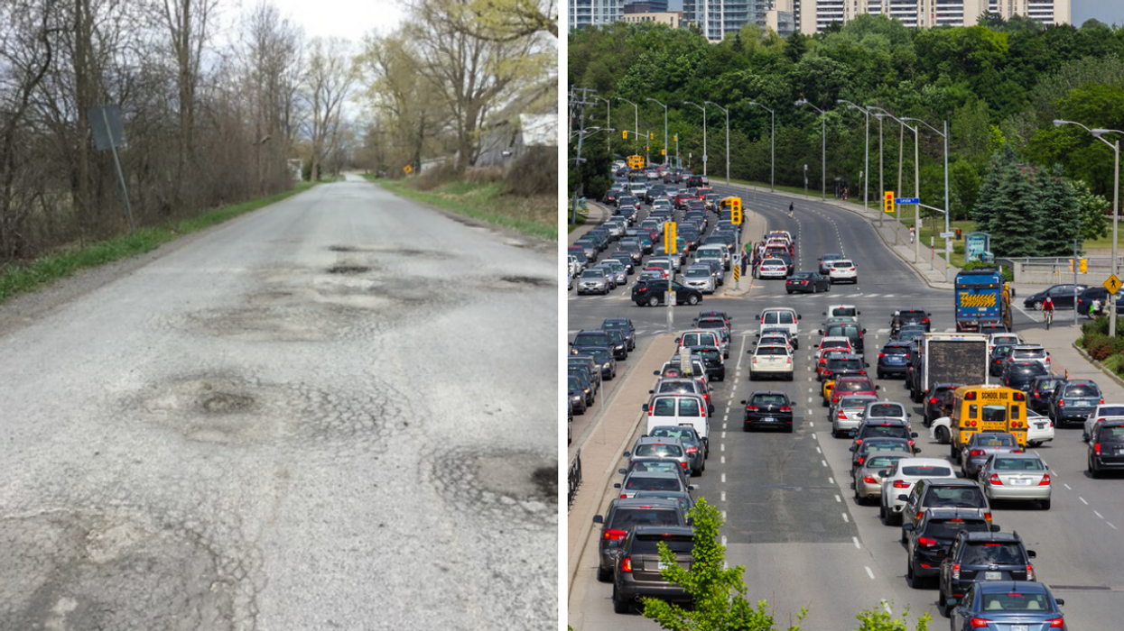 The worst road in Ontario in 2021, Right: An Illustrative photo of Toronto drivers caught in traffic.