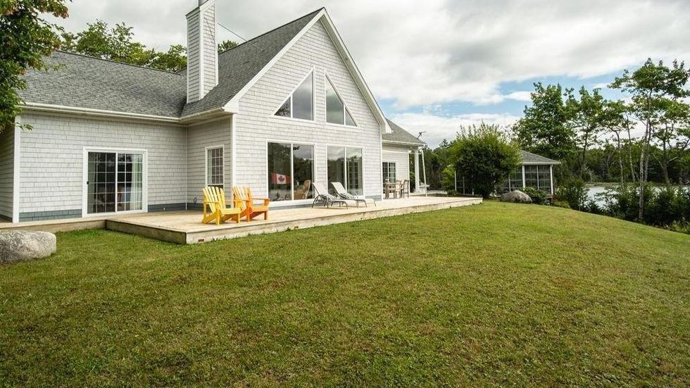 The wrap-around deck at the back of the house.