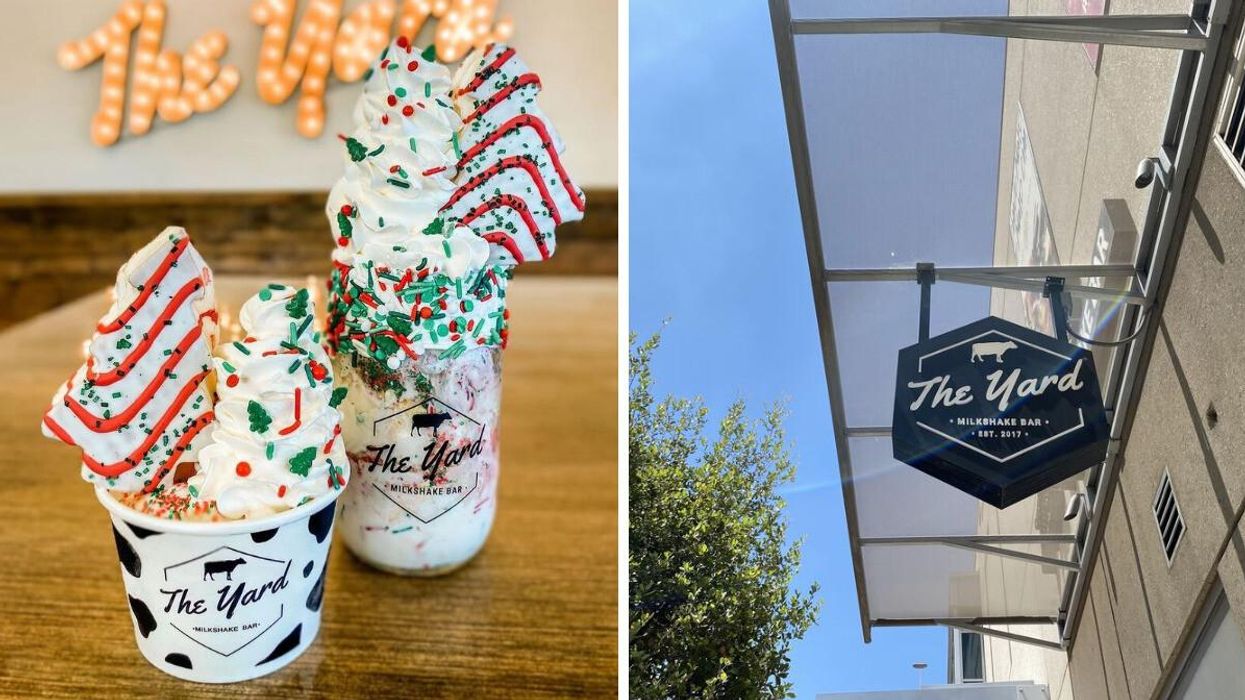 The Yard holiday-themed milkshakes. Right: A The Yard location.