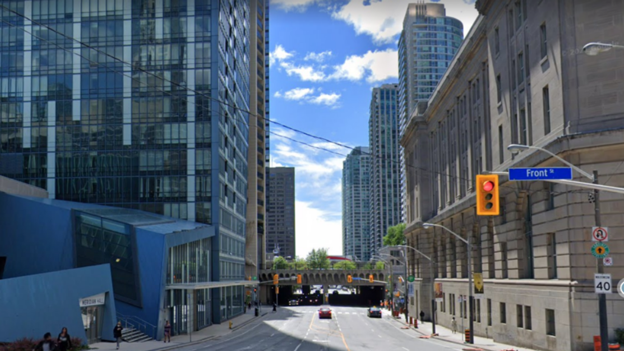 The Yonge Street and Front Street intersection in downtown Toronto.