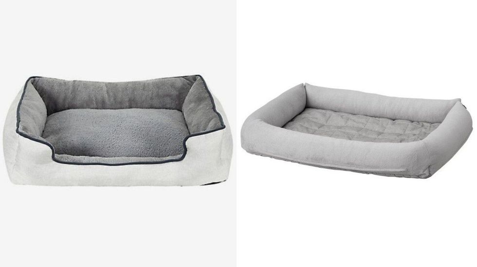 The Zellers dog bed. Right: The IKEA dog bed.