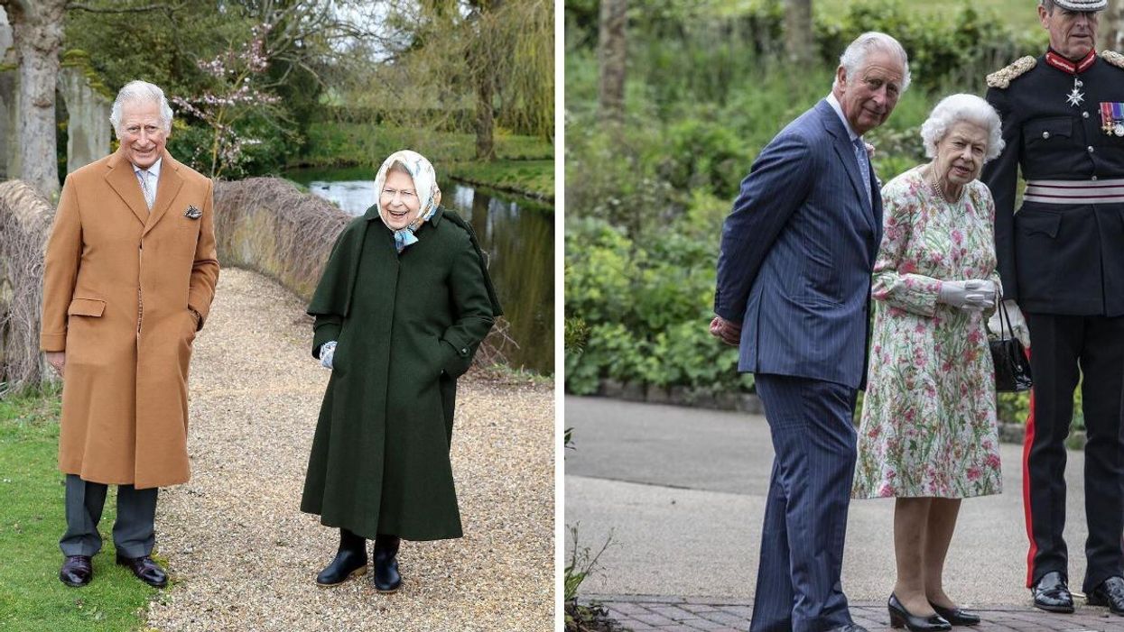 Then-Prince Charles and Queen Elizabeth II.