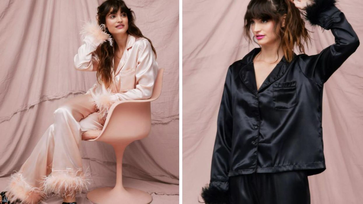These Party Pajamas Are The Ultimate New Year's Eve Outfit & We Found A Great Dupe On Sale