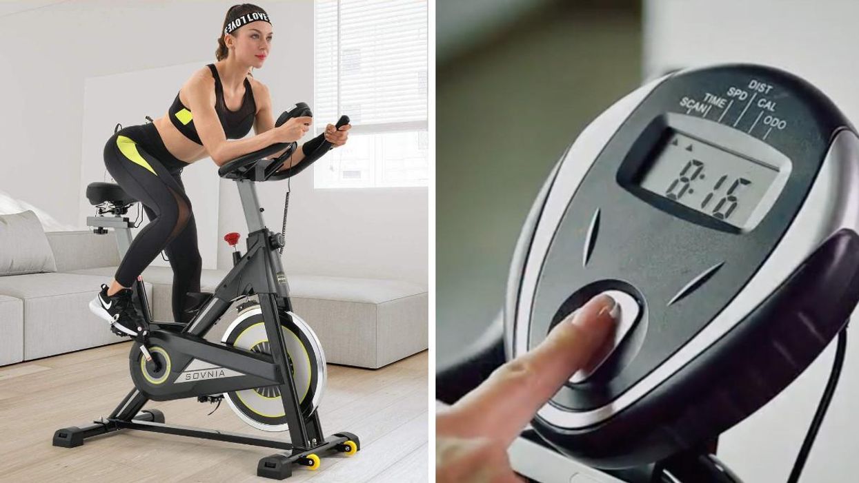 This Amazon Canada Stationary Bike Is On Sale For $250 & Is Perfect For Doing Spin Classes At Home