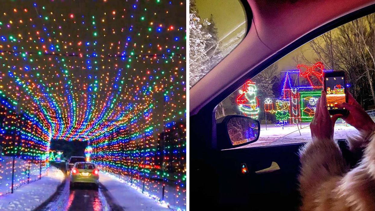 This Christmas Lights Trail Near Toronto Has 2 Twinkling Tunnels & Endless Magic (PHOTOS)