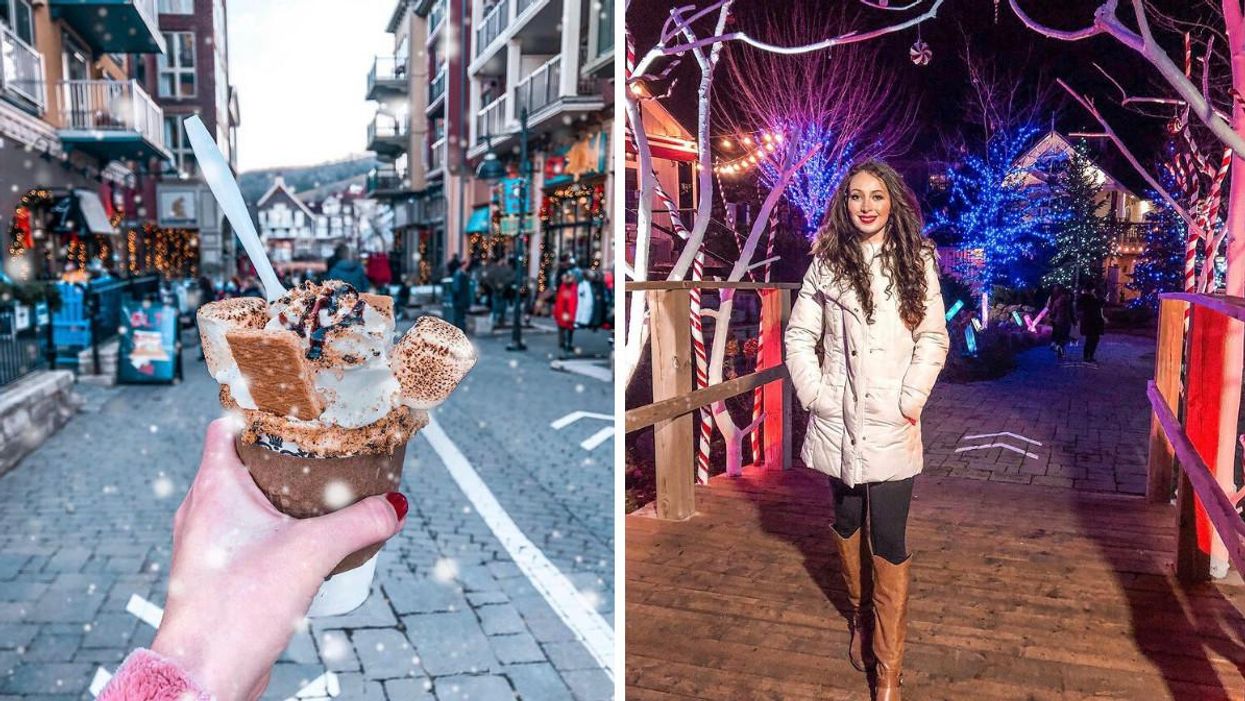 This Christmas Town Near Toronto Has Garland-Filled Streets & A Dazzling Trail Of Lights