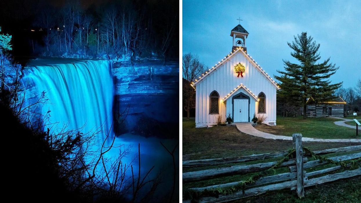 This Christmas Trail Near Toronto Leads Through A Twinkly Village To A Glowing Waterfall
