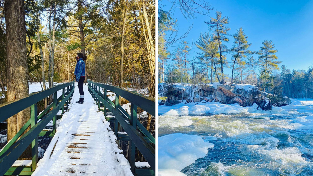 This Easy Hike Near Ottawa Has Lush Forests & A Boardwalk Going Over Roaring Rapids
