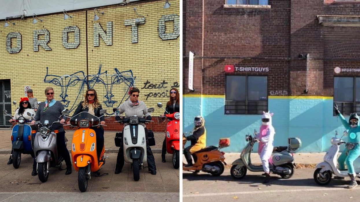 This Female-Led Toronto Scooter Gang Rides In Funky Costumes, Eats Donuts & Raises Money