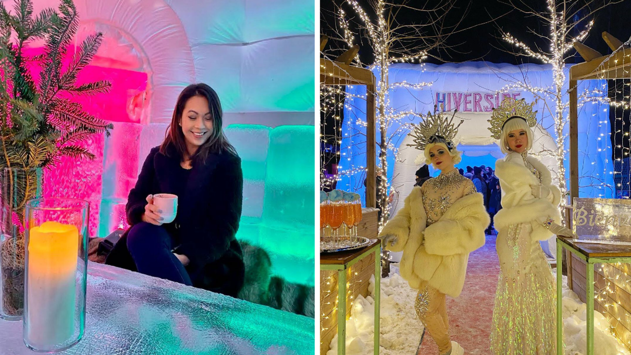 This Frozen Bar Near Ottawa Is Made Out Of Blocks Of Ice & Has Boozy Holiday Cocktails