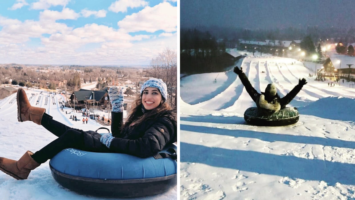 This Giant Snow Hill In Ontario Has Night Tubing Where You Can Race Under The Stars