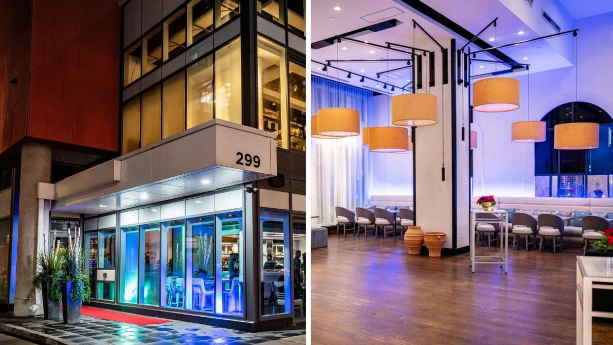 This Greek Restaurant In Toronto Is Reopening With A Two-Level Bar & Mykonos Vibes (PHOTOS)