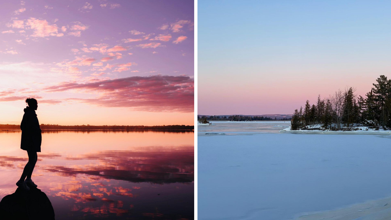 This Island Hike Near Ottawa Has Snowy Forest Trails & Bubblegum Pink Sunsets
