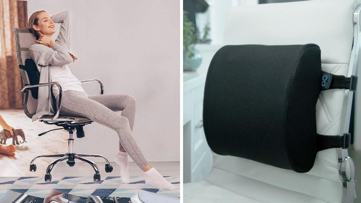 This Lumbar Support Pillow Is On Sale & It's A Lot Cheaper Than Buying A New Office Chair