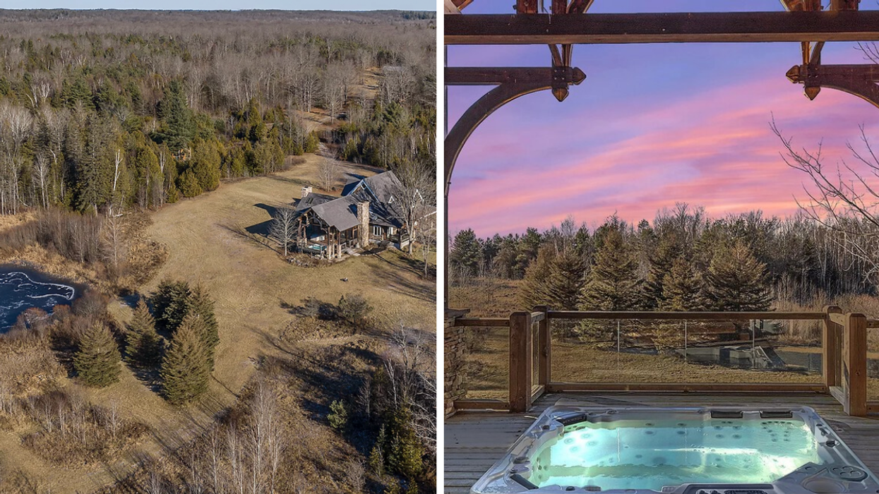 This Massive $2.7M Home For Sale In Ontario Has Major 'Yellowstone' Vibes & A Treehouse
