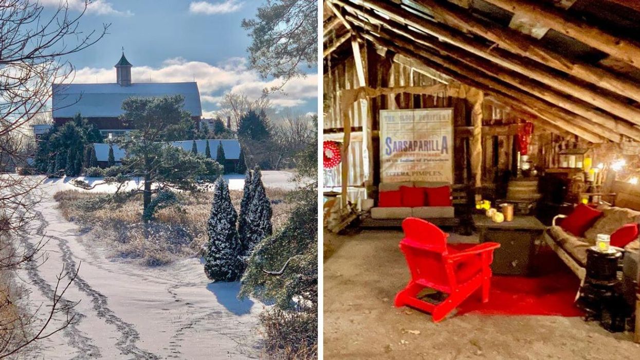 This Ontario Christmas Market Has A Boozy Fondue Lounge & Takes Place In A Glowing Barn