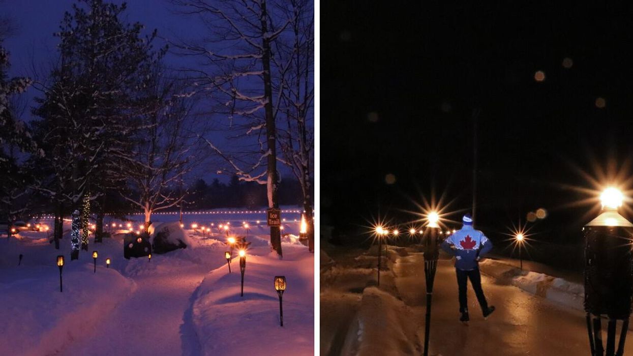 This Ontario Farm Has A Magical Torch-Lit Skating Trail That You Can Explore This Winter