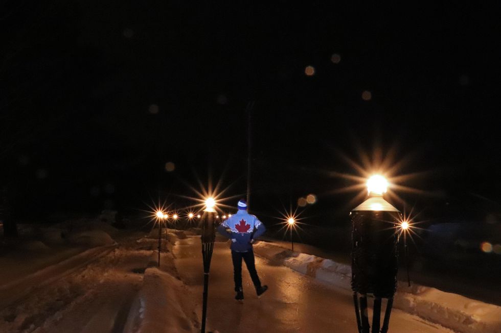 This Ontario Farm Has A Magical Torch-Lit Skating Trail That You Can Explore This Winter