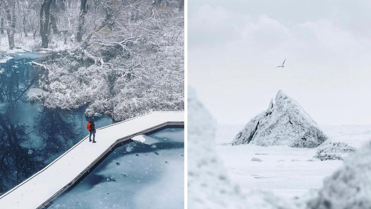 This Ontario Winter Hike Takes You Across A Frozen Marsh & Past Glistening Ice Formations