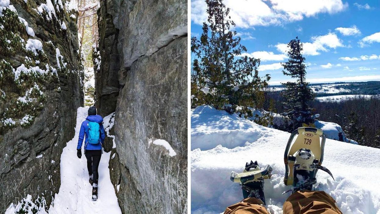 This Ontario Winter Hike Winds Through Icy Caverns & Takes You To A Dazzling Lookout Spot