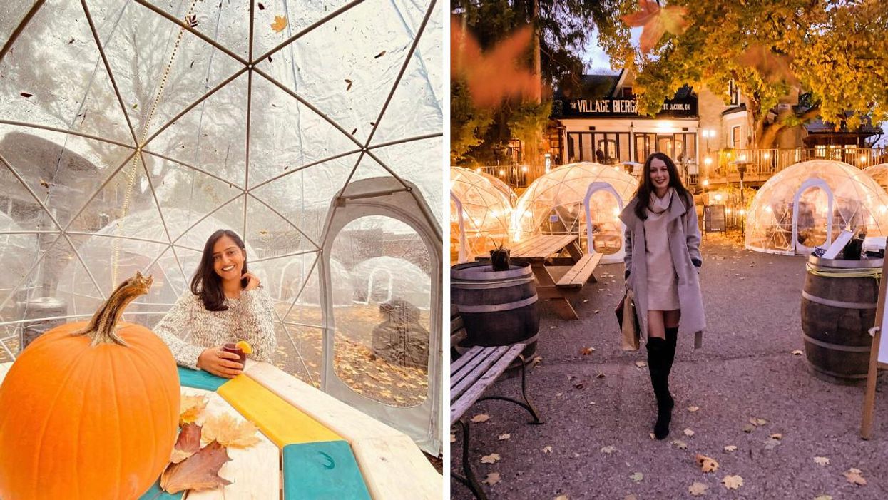 This Restaurant Near Toronto Has A Glowing Dome Village & It's A Magical Place To Dine