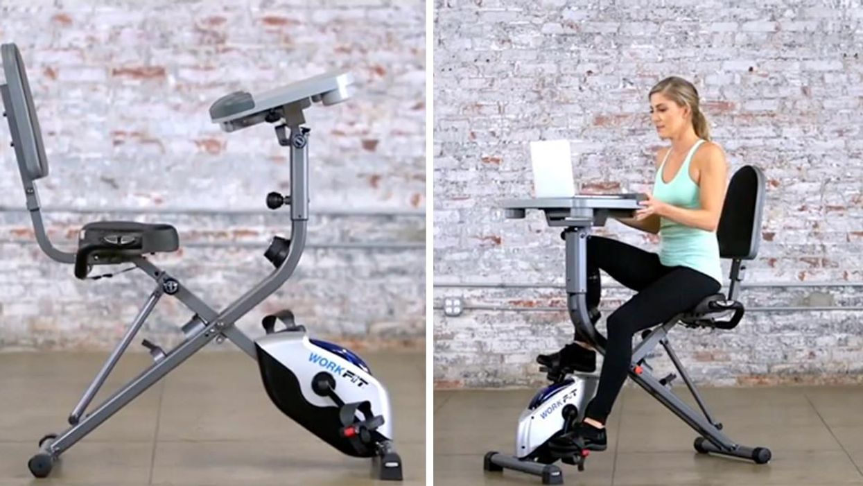 This WFH Exercise Bike Is Straight Out Of A 2001 Infomercial But It Actually Has Great Reviews