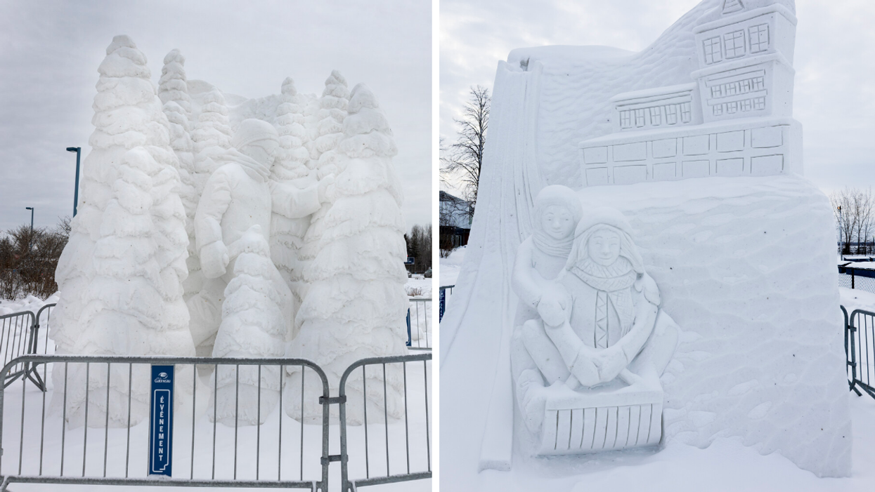 This Winter Event Near Ottawa Has Giant Snow Sculptures & They're So Canadian (PHOTOS)