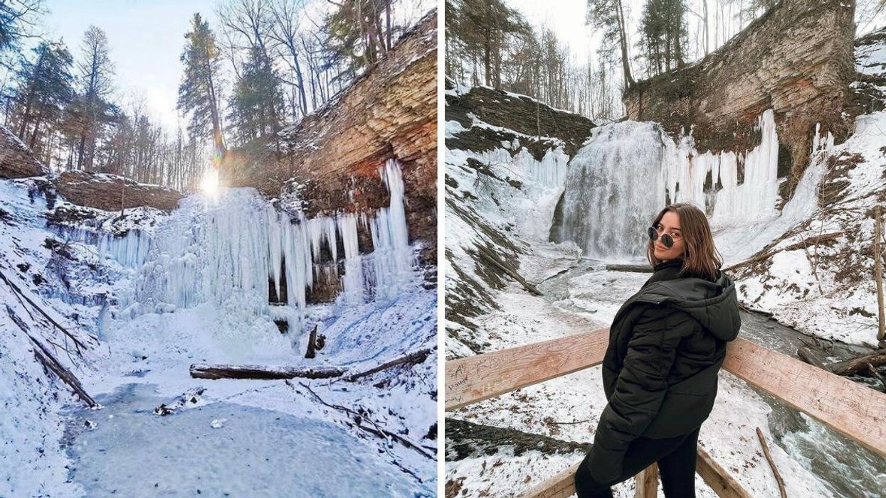 This Winter Hike Near Toronto Leads To A Frozen Waterfall That Belongs In 'Game of Thrones'