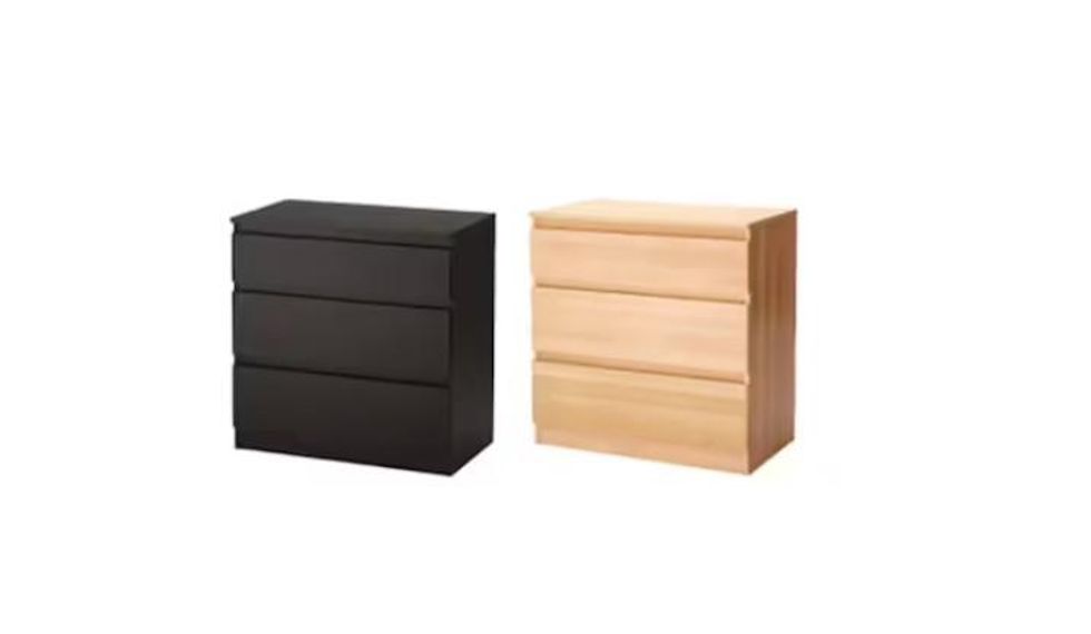 Three-drawer KULLEN dressers.