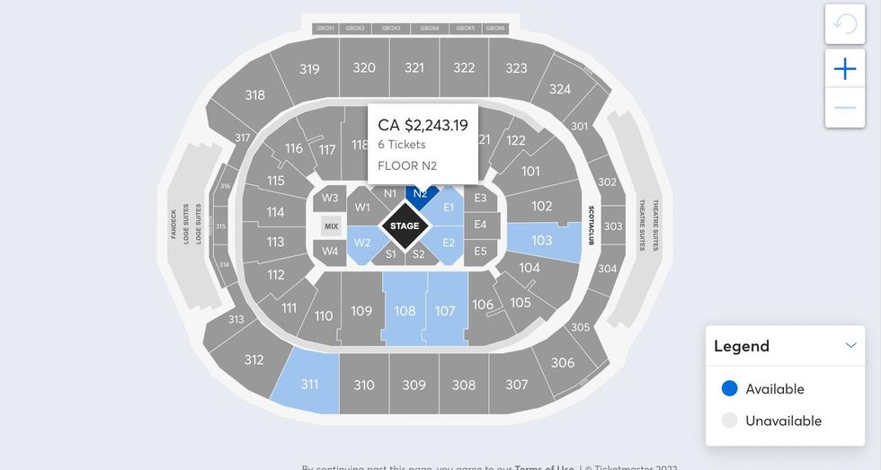 Ticketmaster website.