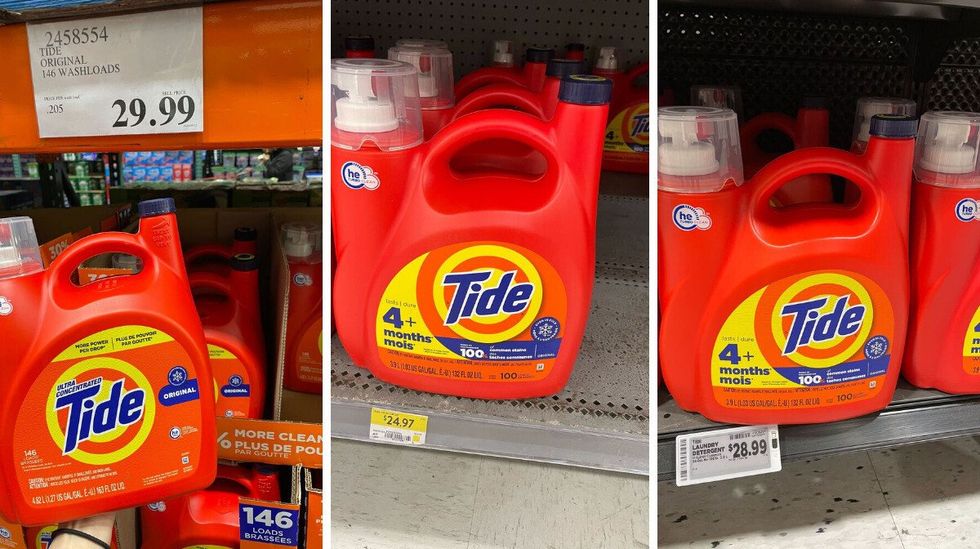 tide laundry detergent at costco, walmart and metro