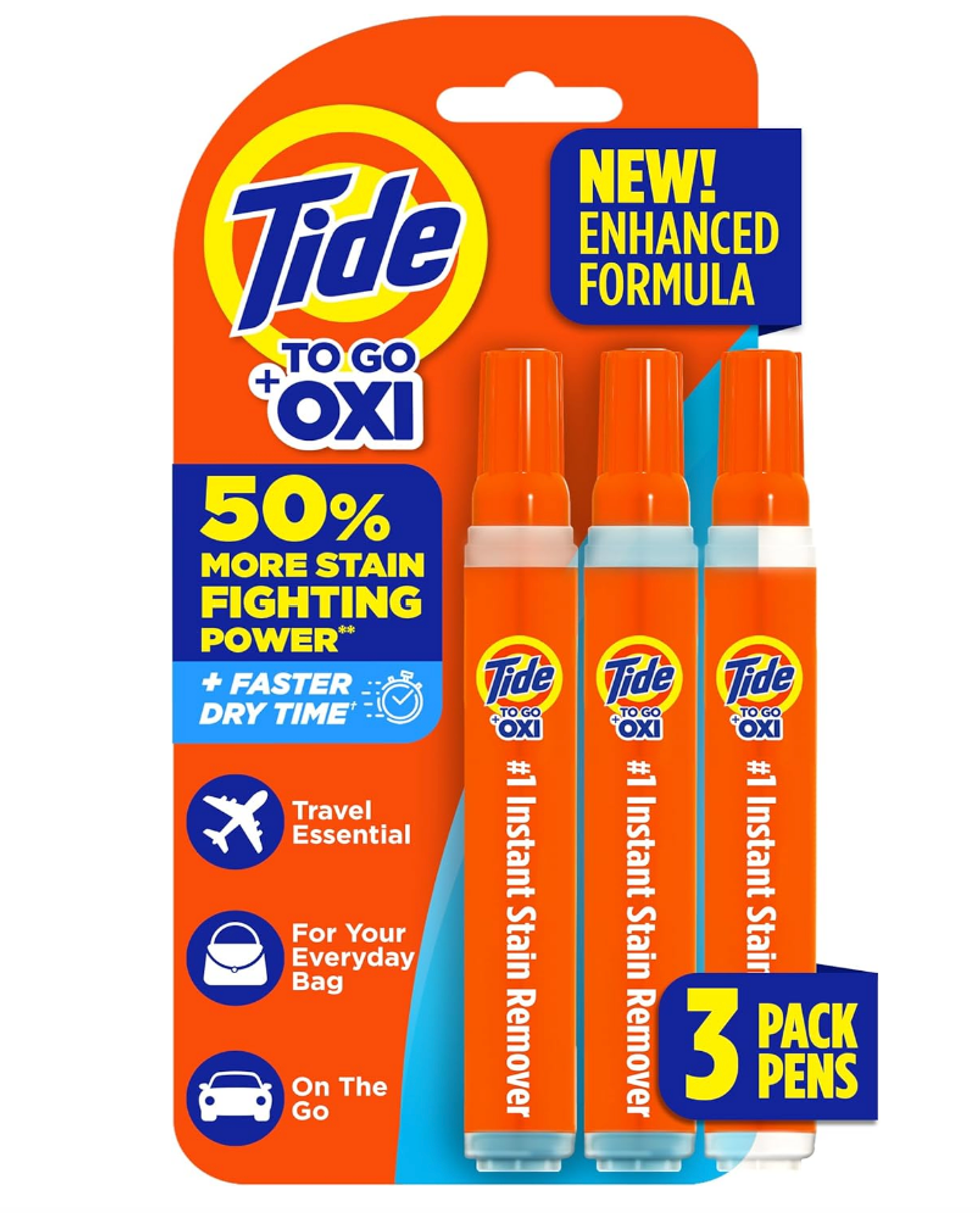 Tide To Go Lot de 3 d\u00e9tachants pour v\u00eatements.