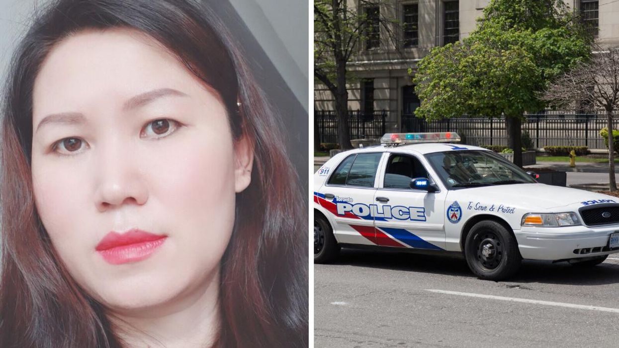 Tien Ly. Right: Toronto police car.