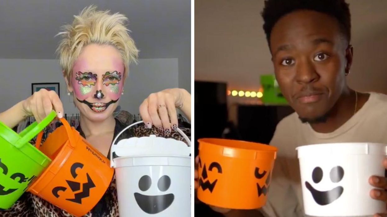 TikTok influencers show off McDonald's Halloween buckets.
