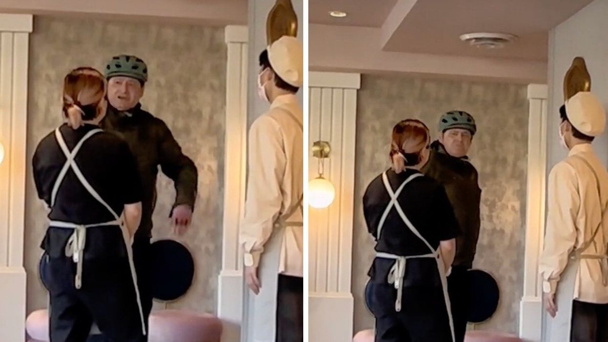 TikTok of man in a BC business.