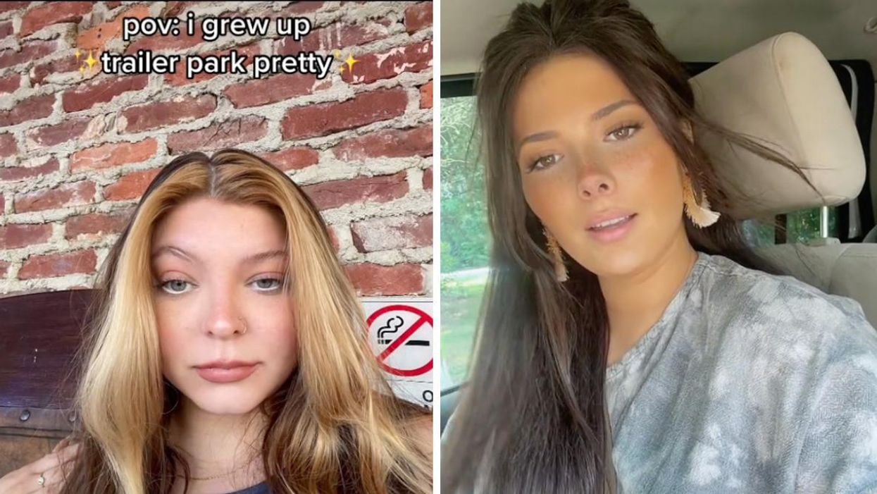 TikTok user @whitelatinabench. Right: Tennessee realtor Shannon Jane embracing the 'Trailer Park Pretty' movement.