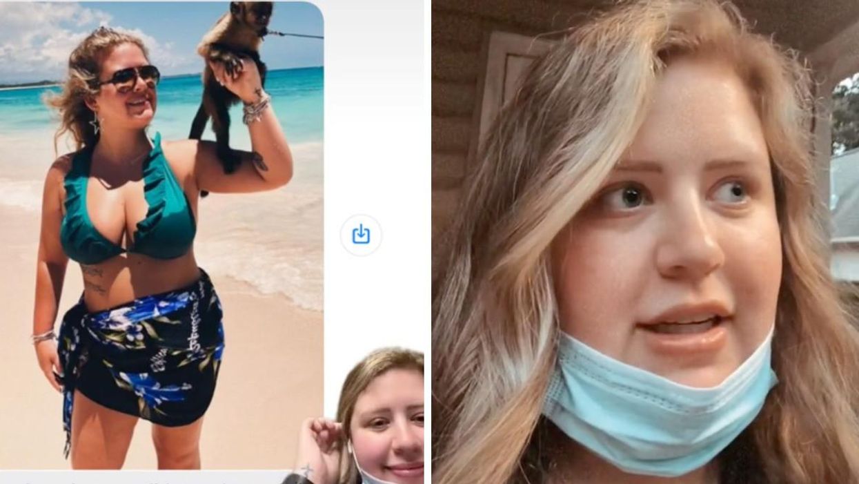 TikTok video showing the screenshots of their conversation. Right: A follow up TikTok