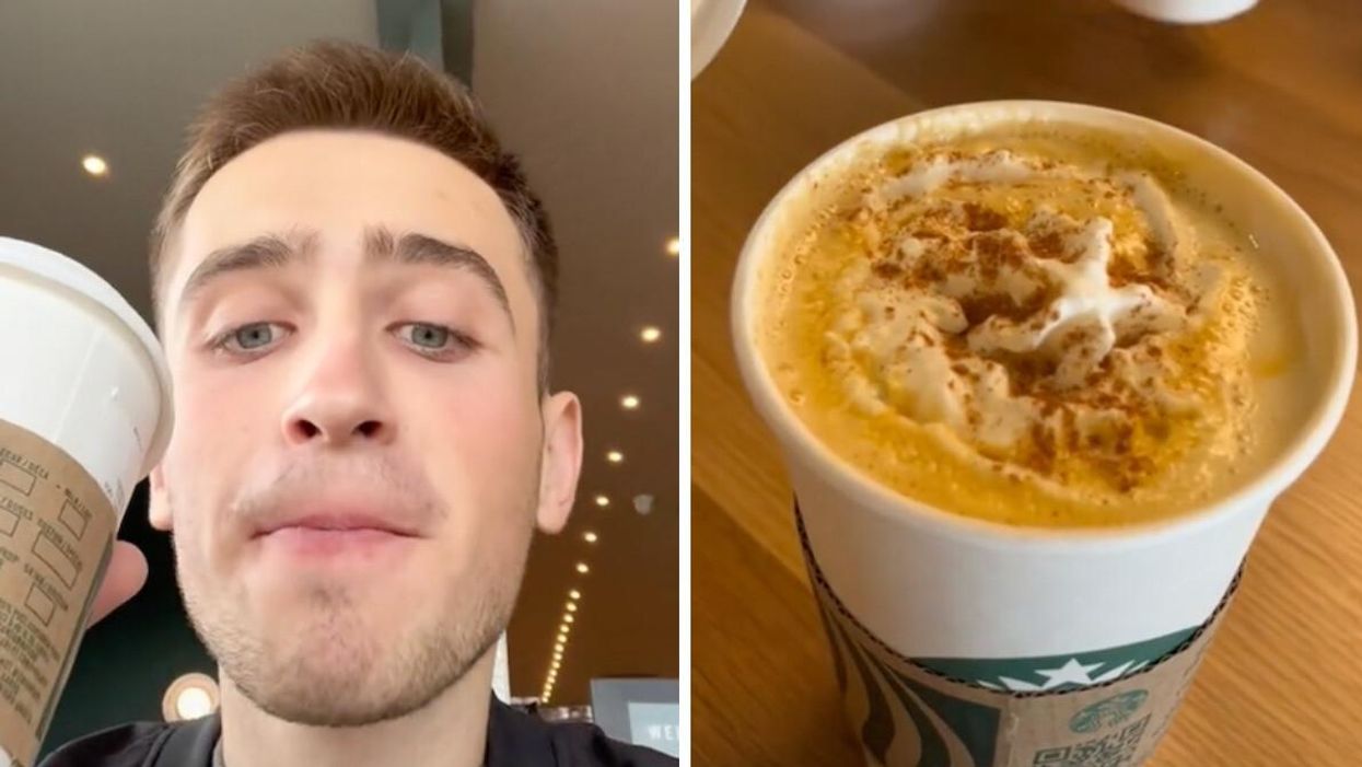 TikToker @makhnachov trying Starbucks for the first time.