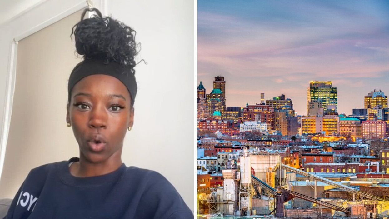 TikToker Shayla Mulzac breaking down her monthly bills in NYC. Right: The Brooklyn area in NYC.