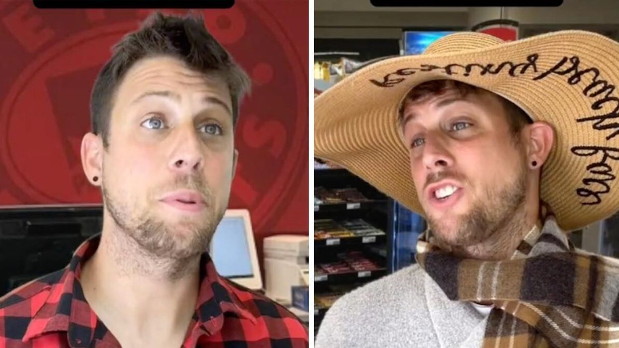 TikToker @tylerregan as a Canadian and a Karen.