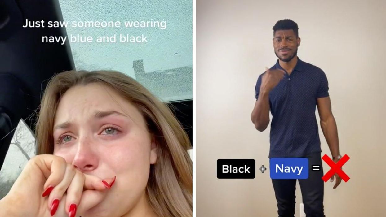 TikTokers Are Debating Whether Black & Navy Matches & Honestly Prepare To Be Shook