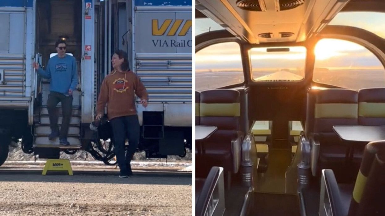 TikTokers on Via Rail train. Via Rail train.