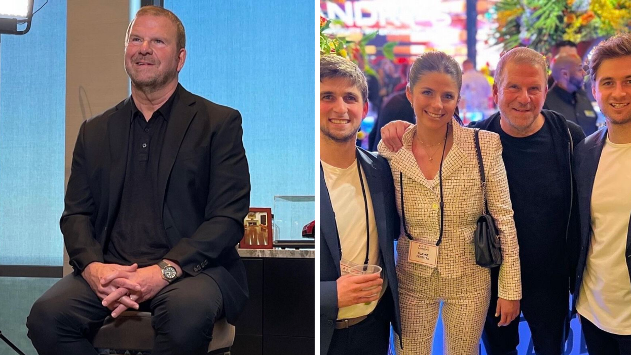 Tilman Fertitta. Right: Fertitta with his children.