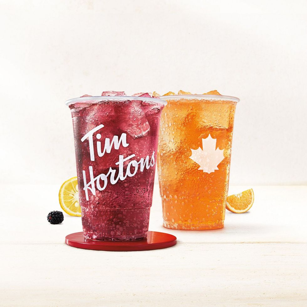 Tim Hortons Blackberry Yuzu and Orange Ginger Sparkling Quenchers.