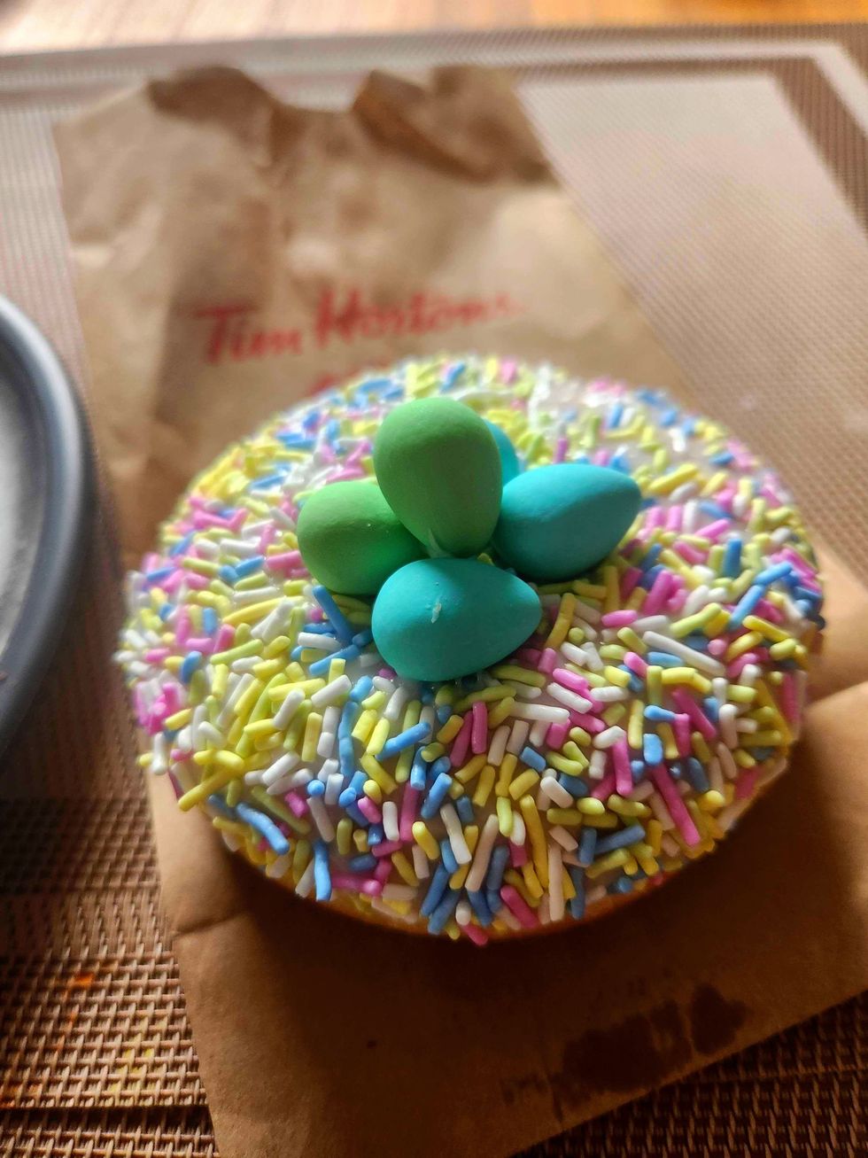 Tim Hortons Cadbury Mini Eggs Dream Donut.